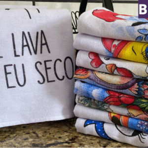 Kit 10 Panos de Prato Branco, Xadrez e Estampado – Algodão de Alta Qualidade